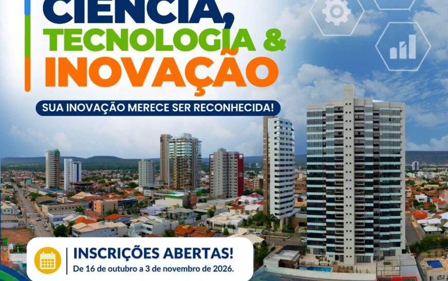 Cartaz do Prêmio Inova Barreiras 2026 com inscrições de 16 de outubro a 3 de novembro